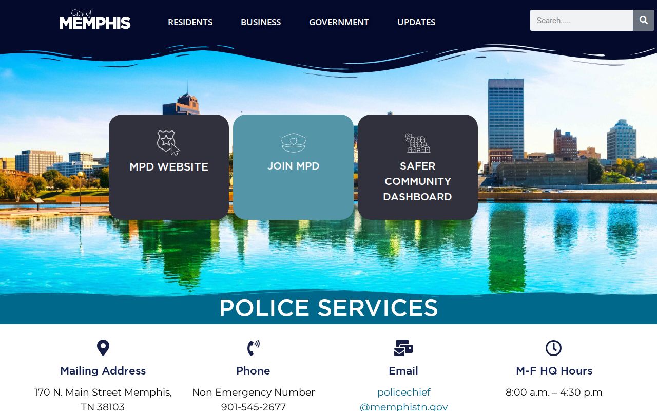 Memphis Police Department criminal record and headquarters information
